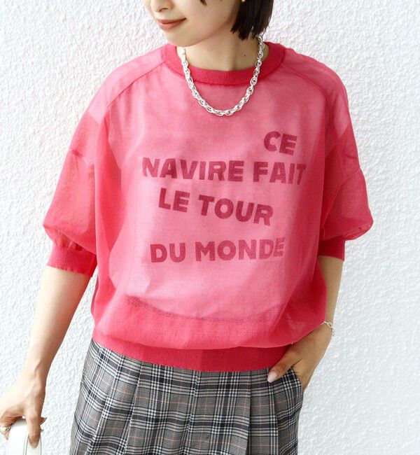 SHIPS for women「〈手洗い可能〉シアー ラメ 半袖 サマー ニット」|ニット・セーター|