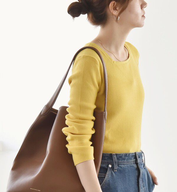 quaranciel「quaranciel:〈手洗い可能〉コットン スクエアネック リブ ニット」|ニット・セーター|