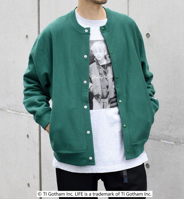 SHIPS any「【SHIPS any別注】Champion: リバースウィーブ(R) クルーネック カーディガン◇」|カーディガン|グリーン