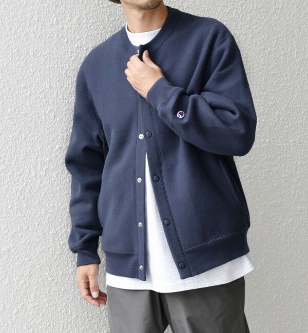 SHIPS any「【SHIPS any別注】Champion: リバースウィーブ(R) クルーネック カーディガン◇」|カーディガン|ネイビー