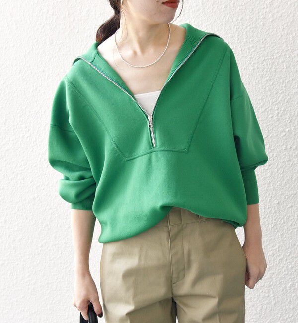 SHIPS any「《一部追加予約》【WEB限定】SHIPS any:〈手洗い可能〉ハーフ ジップ ハイネック プルオーバー」|ニット・セーター|