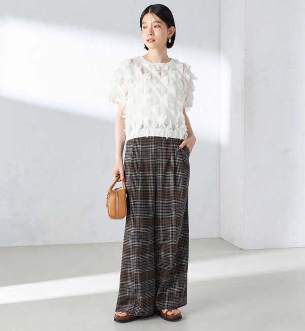 SHIPS for women「〈手洗い可能〉シアー フリンジ ジャカード プルオーバー」|ニット・セーター|