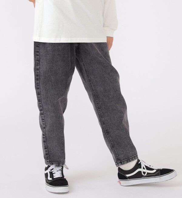 SHIPS KIDS「SHIPS KIDS:140～160cm / ジャージー ライク デニム パンツ」|デニム|ブラック