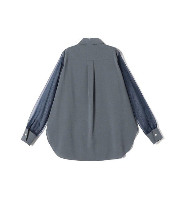 SHIPS for women「〈手洗い可能〉シアー袖 ドッキング シャツ」|シャツ・ブラウス|