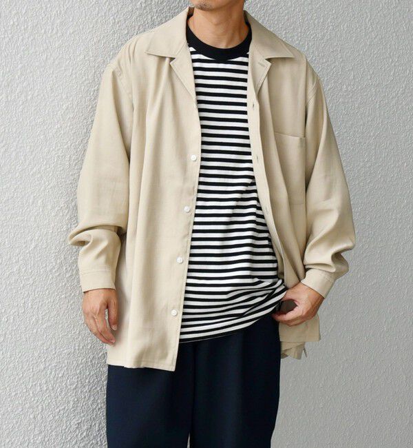 SHIPS any「SHIPS any: 〈洗濯機可能〉ビスコース モザイクツイル ライト オープンカラー シャツ◇」|シャツ・ブラウス|