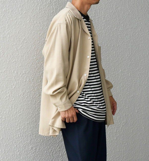 SHIPS any「SHIPS any: 〈洗濯機可能〉ビスコース モザイクツイル ライト オープンカラー シャツ◇」|シャツ・ブラウス|