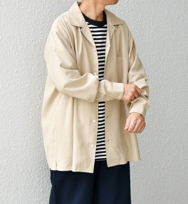 SHIPS any「SHIPS any: 〈洗濯機可能〉ビスコース モザイクツイル ライト オープンカラー シャツ◇」|シャツ・ブラウス|