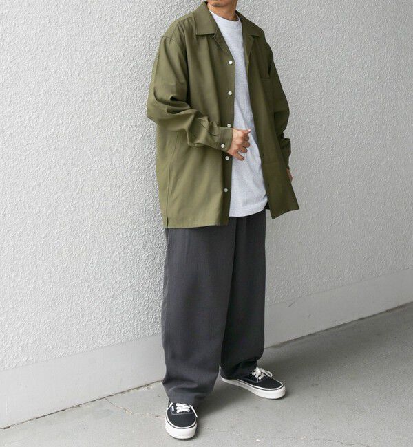 SHIPS any「SHIPS any: 〈洗濯機可能〉ビスコース モザイクツイル ライト オープンカラー シャツ◇」|シャツ・ブラウス|