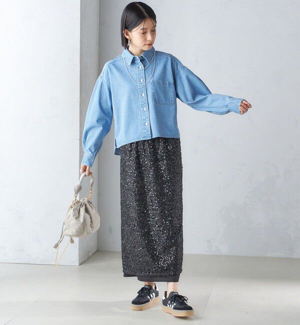 SHIPS for women「〈洗濯機可能〉ショート丈 デニム シャツ」|シャツ・ブラウス|