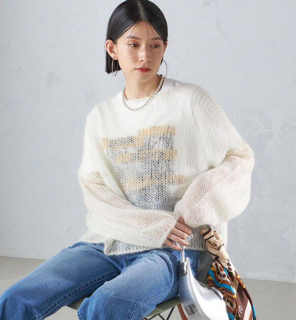 SHIPS for women「モヘヤ メッシュ プルオーバー」|ニット・セーター|