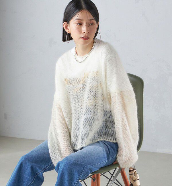 SHIPS for women「モヘヤ メッシュ プルオーバー」|ニット・セーター|