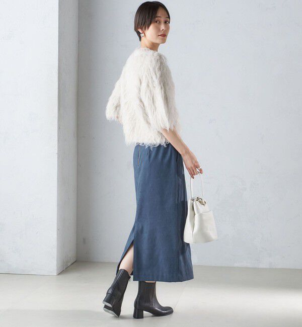 SHIPS for women「〈手洗い可能〉フェイク スエード (ポリエステル) タイト スカート」|タイト|