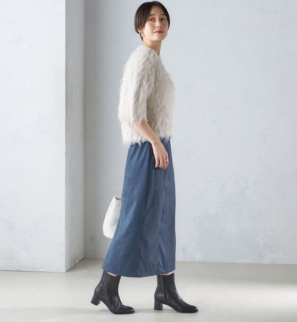 SHIPS for women「〈手洗い可能〉フェイク スエード (ポリエステル) タイト スカート」|タイト|