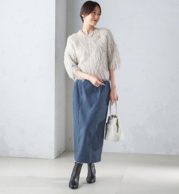 SHIPS for women「〈手洗い可能〉フェイク スエード (ポリエステル) タイト スカート」|タイト|