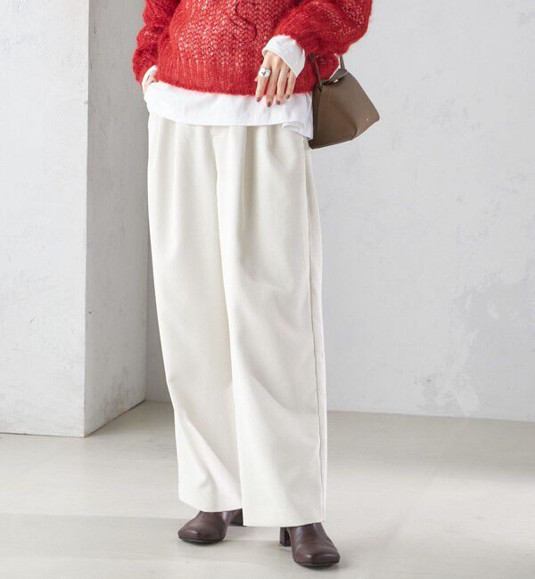SHIPS for women「〈洗濯機可能〉コーデュロイ 2タック パンツ」|その他|オフホワイト