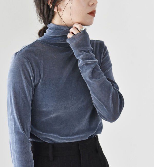 quaranciel「quaranciel:〈洗濯機可能〉フロッキー シアー タートル ネック 2」|Tシャツ・カットソー|グレー