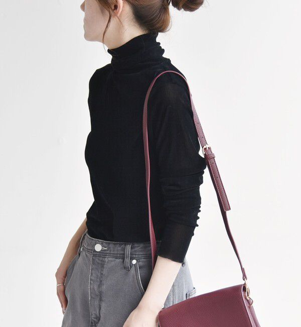 quaranciel「quaranciel:〈洗濯機可能〉フロッキー シアー タートル ネック 2」|Tシャツ・カットソー|