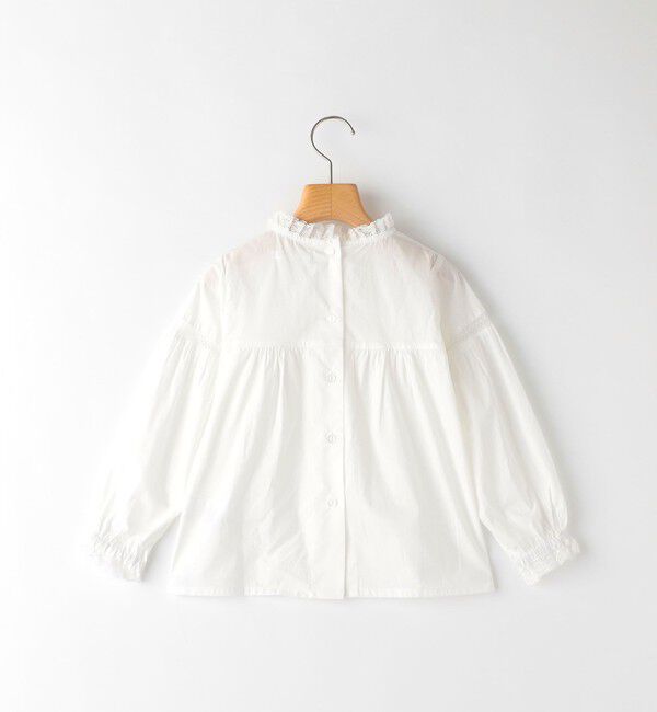 SHIPS KIDS「SHIPS KIDS:100～130cm / レース ピンタック 長袖 ブラウス」|シャツ・ブラウス|