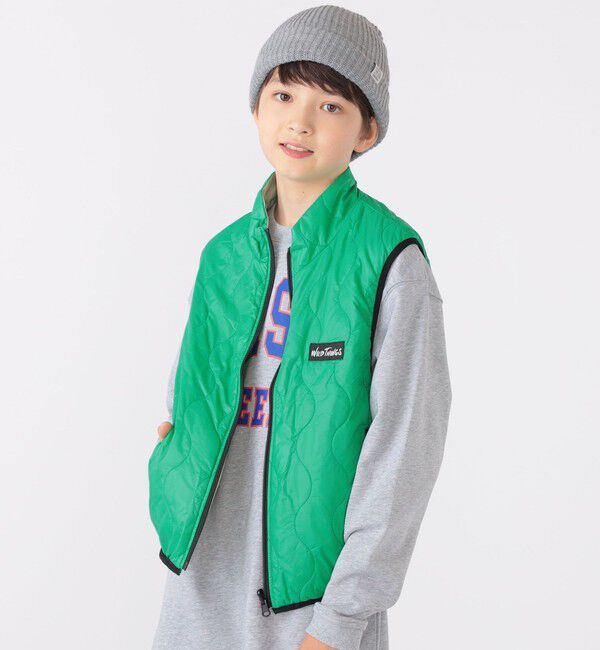 SHIPS KIDS「【SHIPS KIDS別注】WILD THINGS:130～170cm / キルティング リバーシブル ベスト」|ダウンベスト・ベスト|