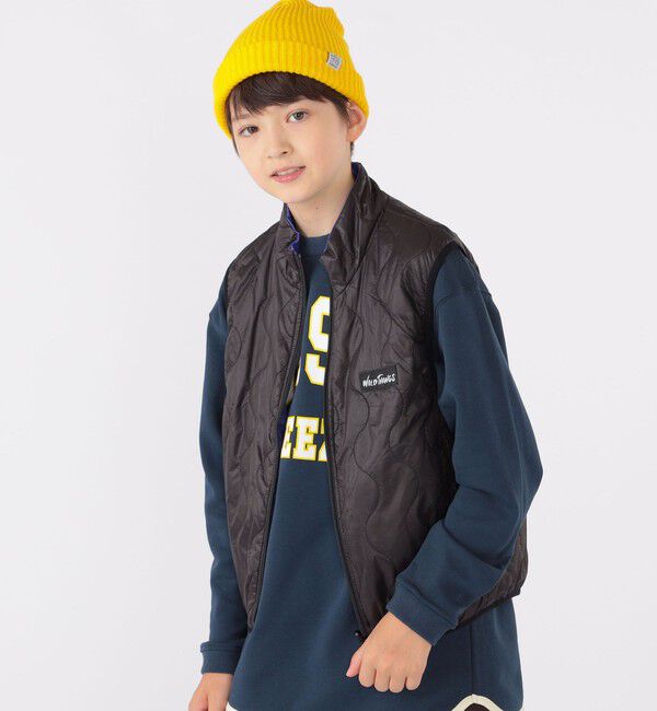SHIPS KIDS「【SHIPS KIDS別注】WILD THINGS:130～170cm / キルティング リバーシブル ベスト」|ダウンベスト・ベスト|パープル
