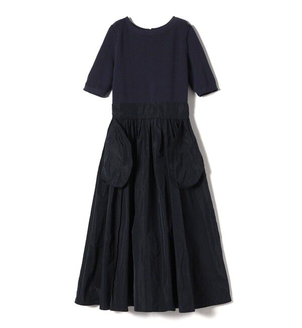 SHIPS for women「〈手洗い可能〉タフタ コンビ ニット パフスリーブ ワンピース」|ワンピース|