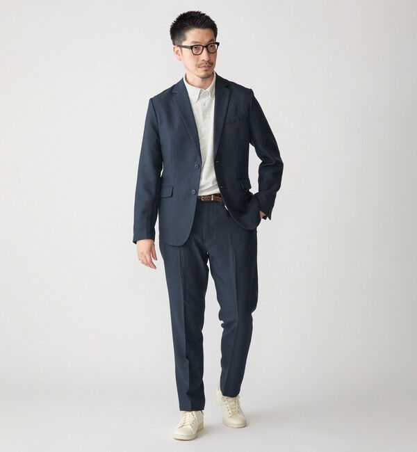 SHIPS「【WEB限定】SHIPS:〈手洗い可能〉ウールライク テック セットアップ（ジャケット＋イージーパンツ）」|スーツ|ネイビー