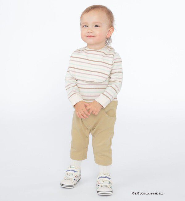 SHIPS KIDS「SHIPS KIDS:70～80cm / オーガニック コットン ボーダー ロンパース」|ロンパース|