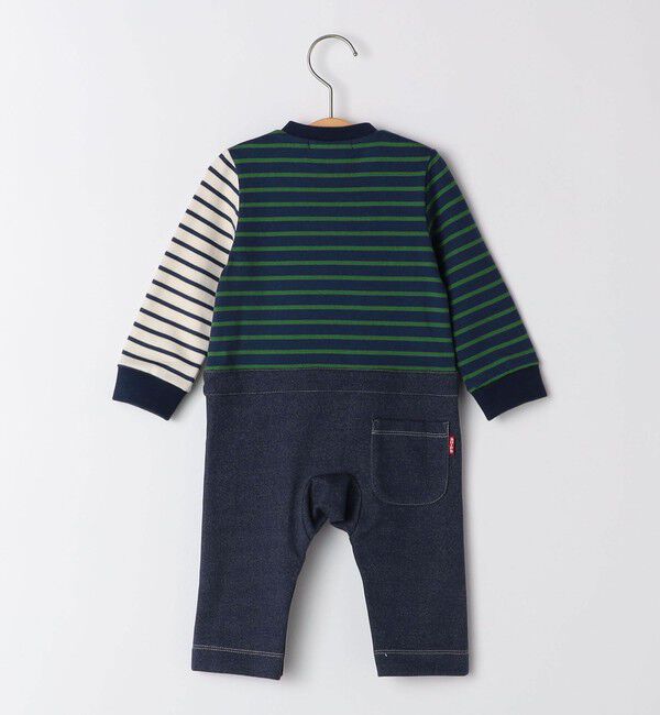 SHIPS KIDS「SHIPS KIDS:70～80cm / オーガニック コットン ボーダー ロンパース」|ロンパース|