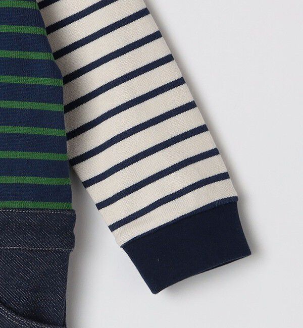 SHIPS KIDS「SHIPS KIDS:70～80cm / オーガニック コットン ボーダー ロンパース」|ロンパース|