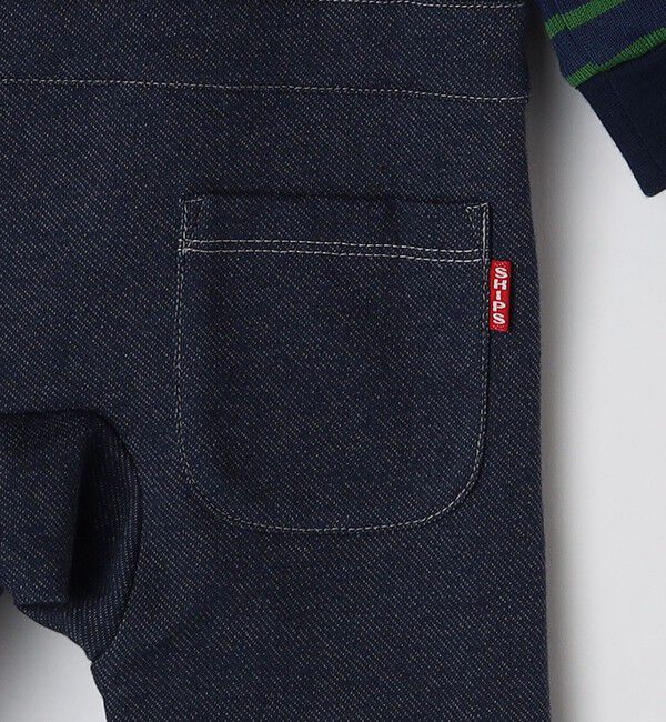 SHIPS KIDS「SHIPS KIDS:70～80cm / オーガニック コットン ボーダー ロンパース」|ロンパース|