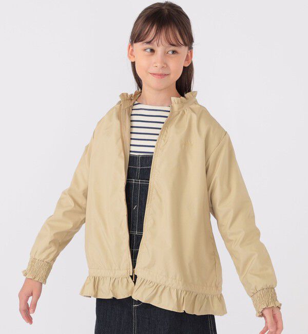 SHIPS KIDS「SHIPS KIDS:140～150cm / 〈撥水〉 フリル パーカー」|その他|ベージュ