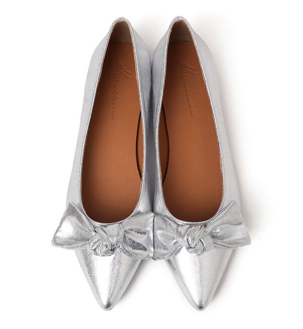 SHIPS any「【SHIPS any別注】eblouna: リボン ポインテッドトゥ フラット パンプス」|パンプス|