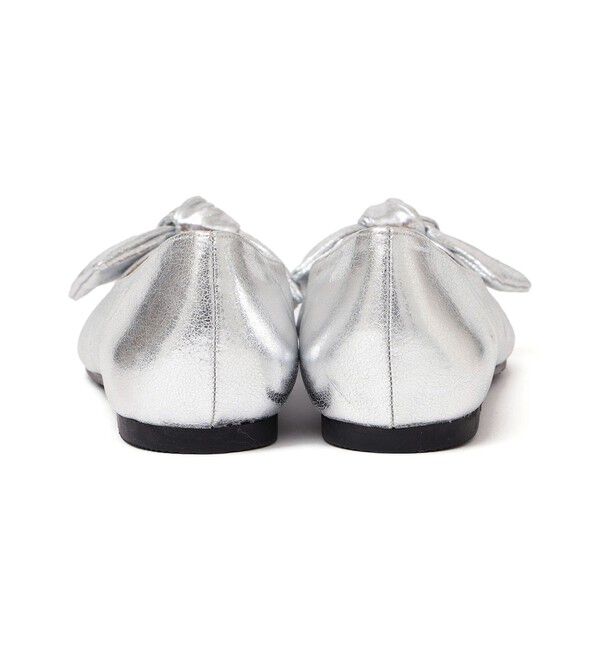 SHIPS any「【SHIPS any別注】eblouna: リボン ポインテッドトゥ フラット パンプス」|パンプス|