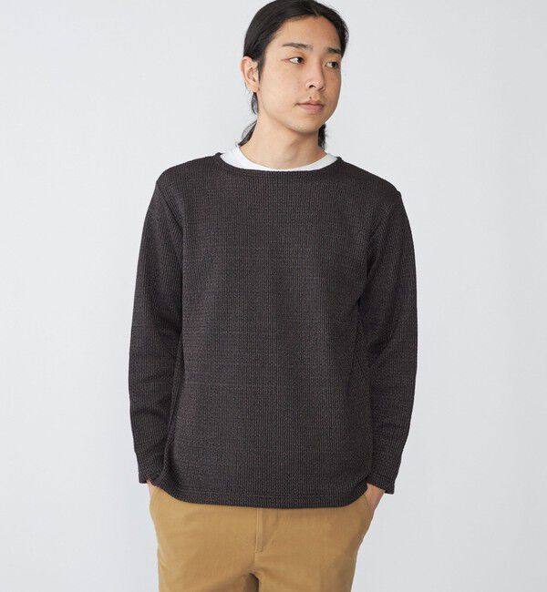 SHIPS「SHIPS: ローゲージ ピケ ボートネック カットソー」|Tシャツ・カットソー|ブラック