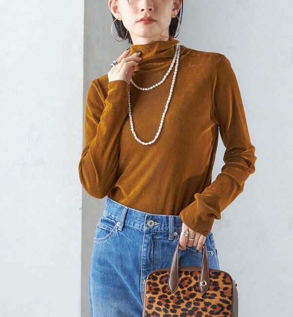 SHIPS for women「〈手洗い可能〉フロッキ― チュール タートルネック」|Tシャツ・カットソー|キャメル