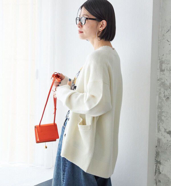 SHIPS for women「〈手洗い可能〉7G ウール カシミヤ Vネック カーディガン」|カーディガン|