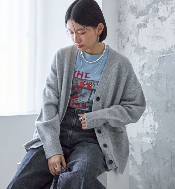 SHIPS for women「〈手洗い可能〉7G ウール カシミヤ Vネック カーディガン」|カーディガン|