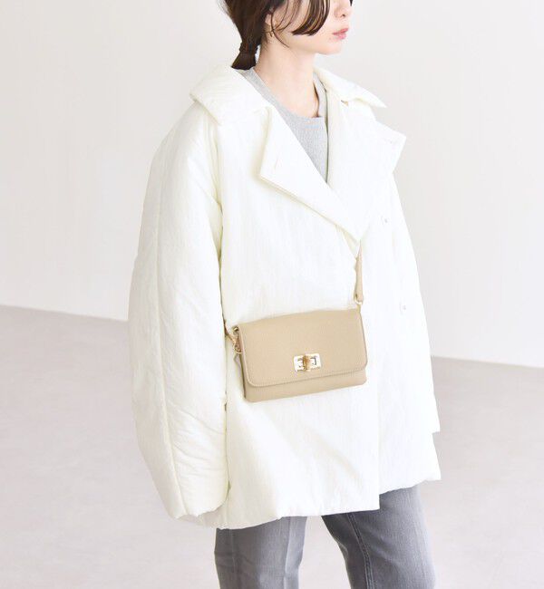 quaranciel「quaranciel: 中綿 テーラード ミドル ジャケット コート」|ダウン|