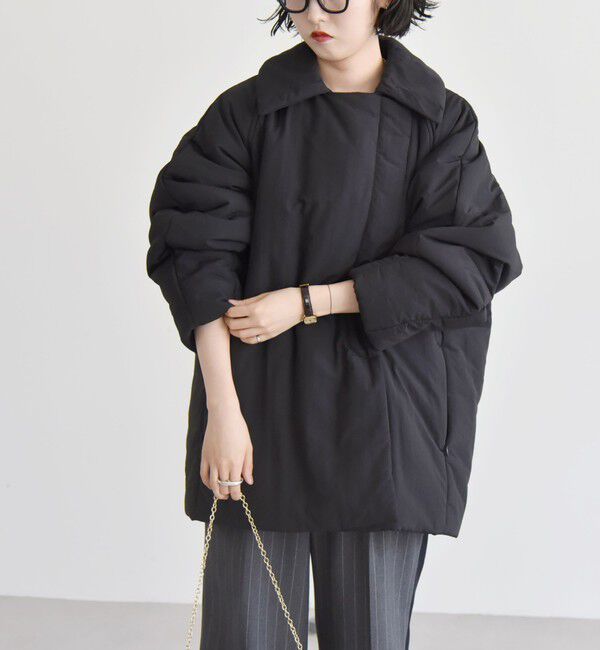 quaranciel「quaranciel: 中綿 テーラード ミドル ジャケット コート」|ダウン|