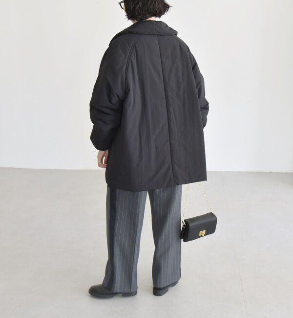 quaranciel「quaranciel: 中綿 テーラード ミドル ジャケット コート」|ダウン|