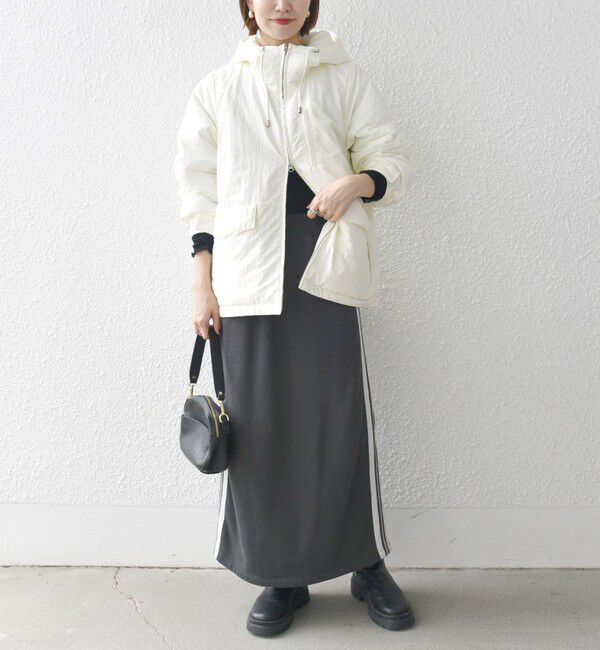 SHIPS any「SHIPS any:〈撥水加工〉中綿 パフ ダブルジップ フーディ ブルゾン」|ブルゾン・スタジャン|