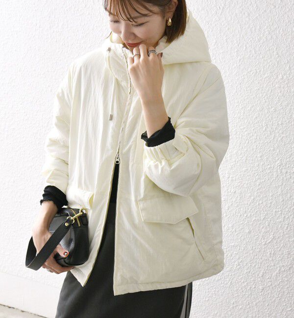 SHIPS any「SHIPS any:〈撥水加工〉中綿 パフ ダブルジップ フーディ ブルゾン」|ブルゾン・スタジャン|