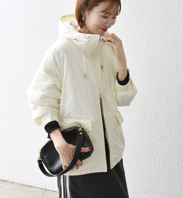 SHIPS any「SHIPS any:〈撥水加工〉中綿 パフ ダブルジップ フーディ ブルゾン」|ブルゾン・スタジャン|