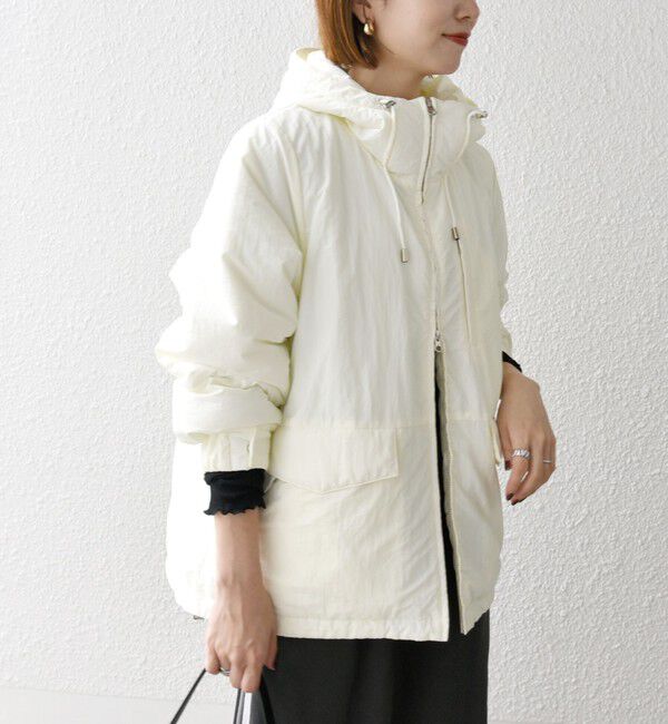 SHIPS any「SHIPS any:〈撥水加工〉中綿 パフ ダブルジップ フーディ ブルゾン」|ブルゾン・スタジャン|