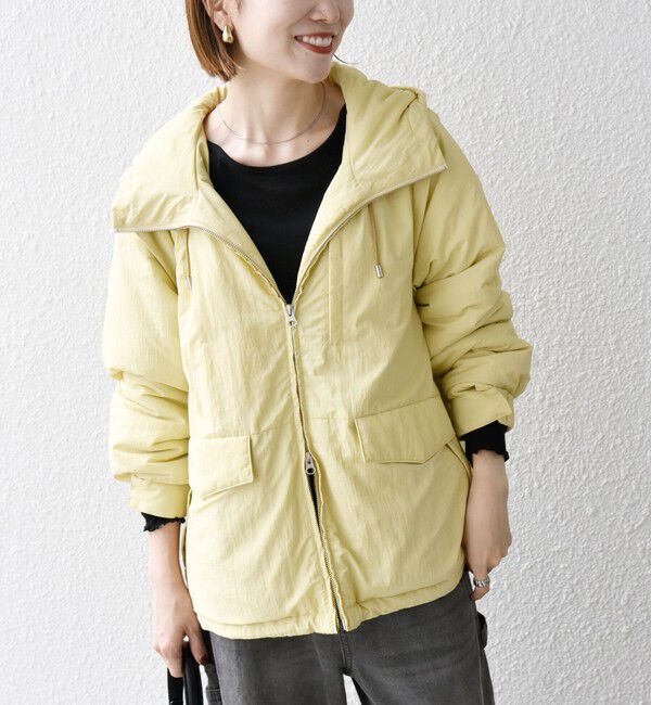 SHIPS any「SHIPS any:〈撥水加工〉中綿 パフ ダブルジップ フーディ ブルゾン」|ブルゾン・スタジャン|