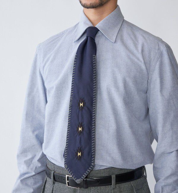 SHIPS「【SHIPS別注】Stefano Cau: エンブロイダリー インディア―ノ ネクタイ」|ネクタイ・蝶ネクタイ|ネイビー