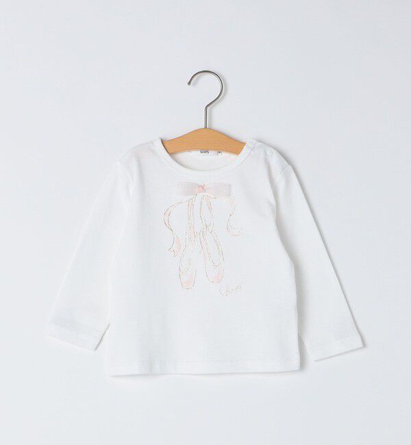 SHIPS KIDS「SHIPS KIDS:80～90cm / バレエ 長袖 TEE」|Tシャツ・カットソー|オフホワイト