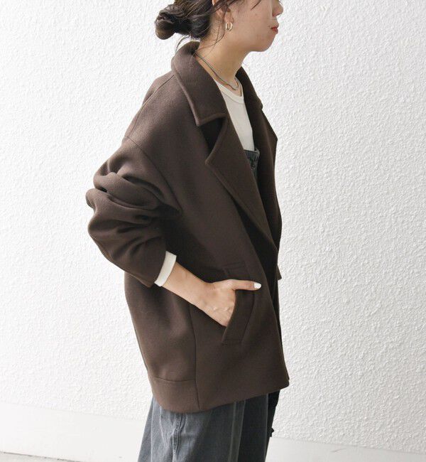 SHIPS any「SHIPS any: ウール ミックス コクーン ショート Pコート」|その他|