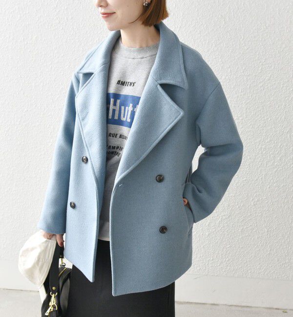 SHIPS any「SHIPS any: ウール ミックス コクーン ショート Pコート」|その他|