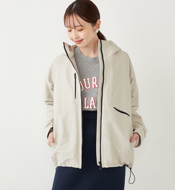 SHIPS Colors 「SHIPS Colors:〈手洗い可能〉ダウンライナー グログラン パーカー◇」|ダウン|ライトグレー